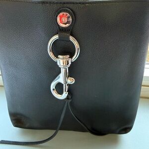 Rebecca Minkoff Black Leather Bag with Silver Hardware
